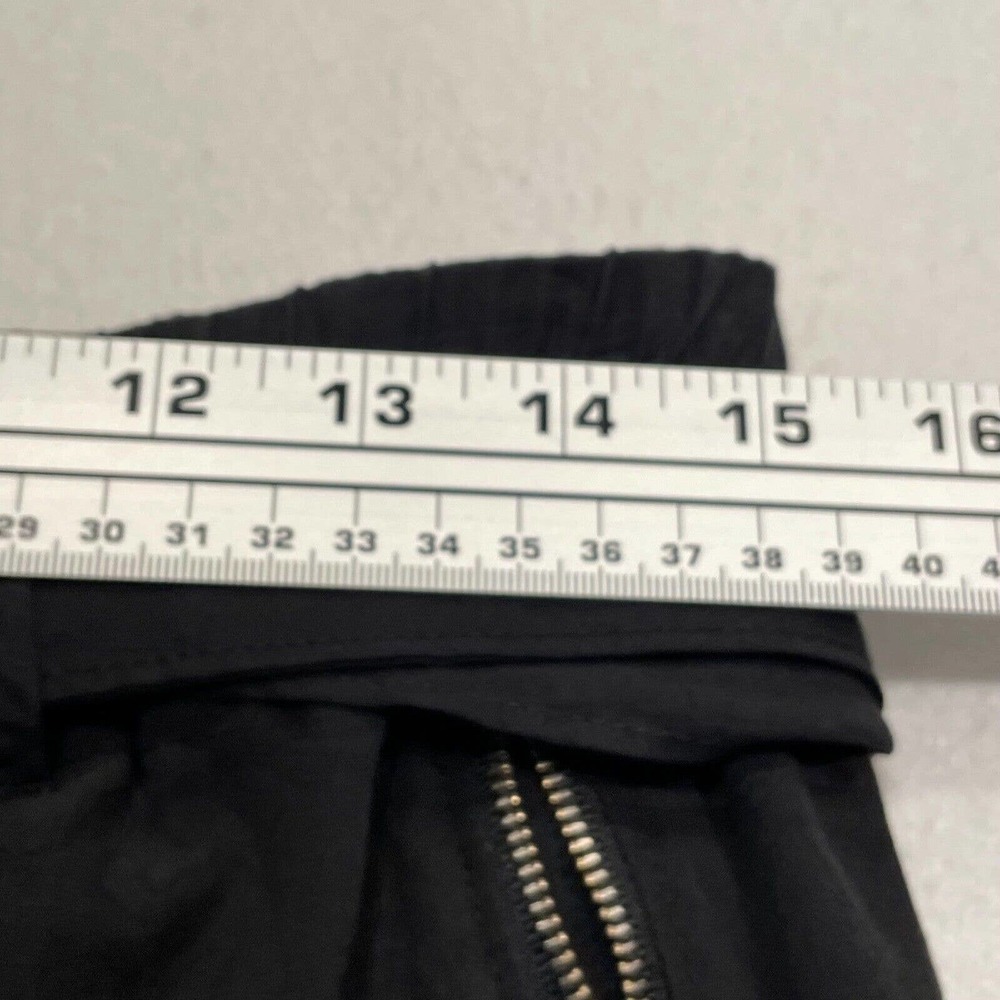 Sundance Melina Belted Paperbag Waist Short 8 Black Tencel Zipper-Pocket Pull On - Picture 7 of 10